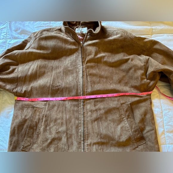 Vintage 80s Melanzona Suede Jacket - Size M - Tan/Brown -  Pockets - Lined - Picture 15 of 16